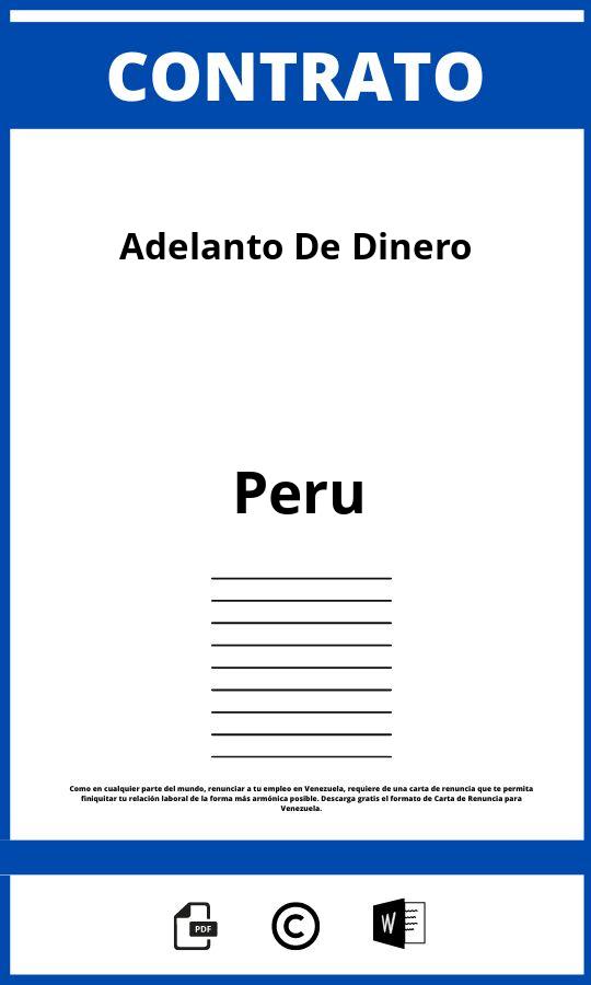 Contrato De Adelanto De Dinero