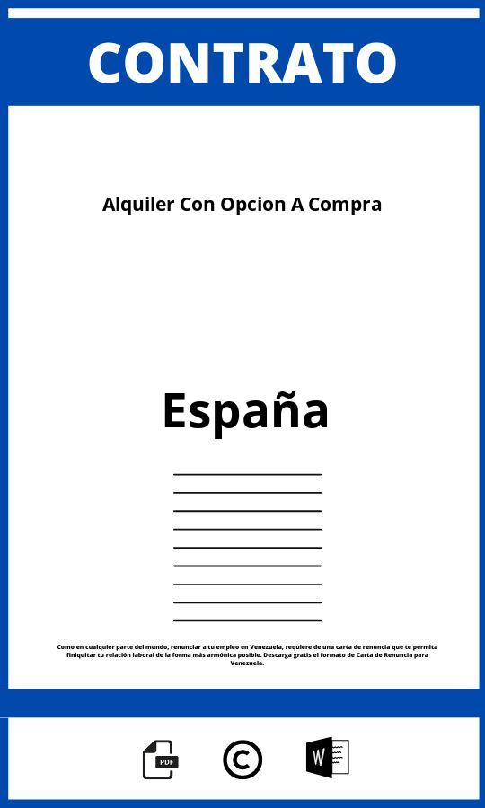 Contrato Alquiler Con Opción A Compra Pdf España 2024 1190