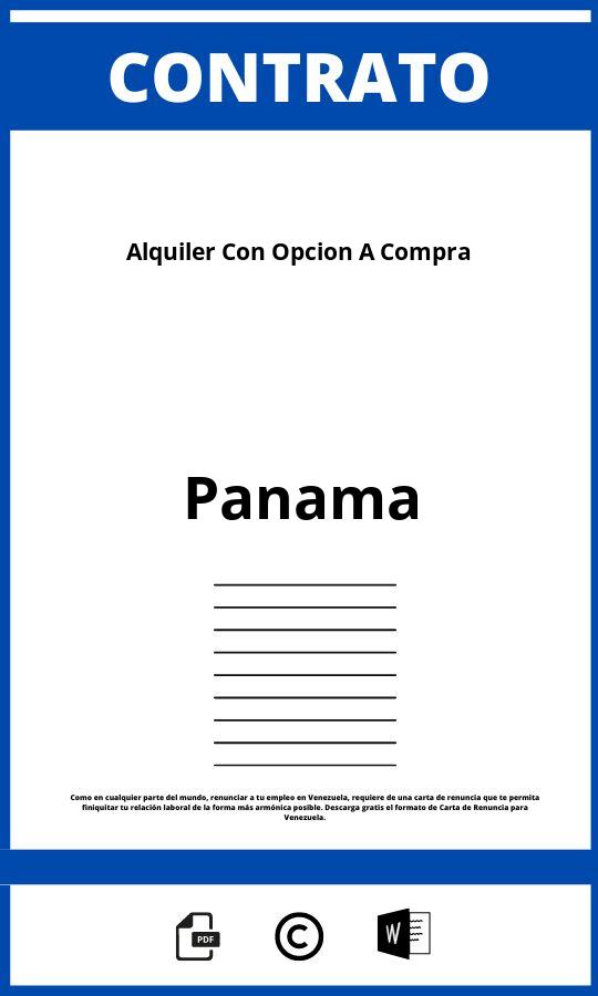 Contrato De Alquiler Con Opción A Compra En Panamá