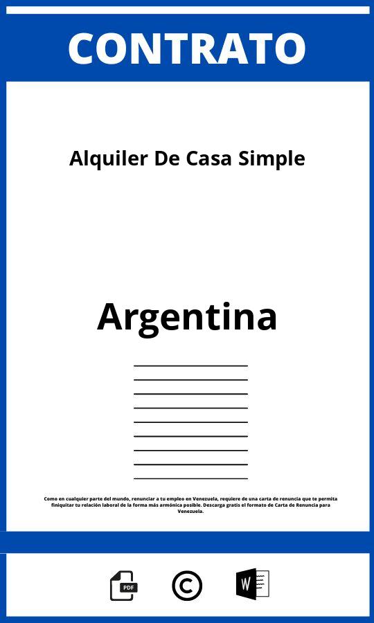 Contrato De Alquiler De Casa Simple Argentina 2024