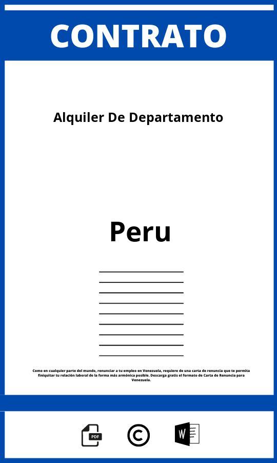 Contrato De Alquiler De Departamento