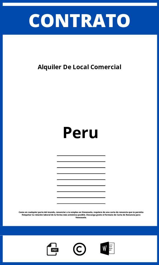 Contrato De Alquiler De Local Comercial