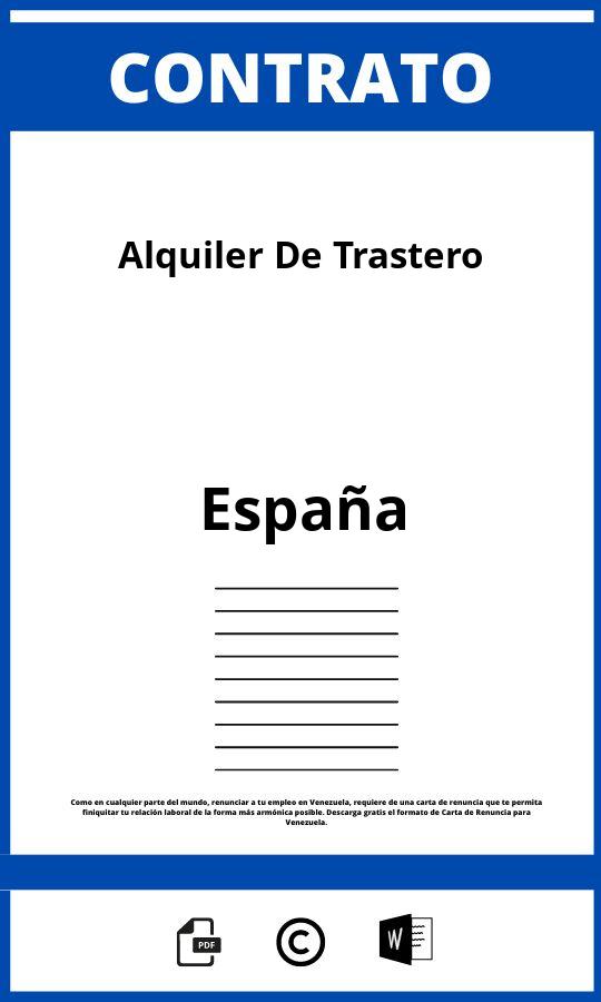 Contrato De Alquiler De Trastero