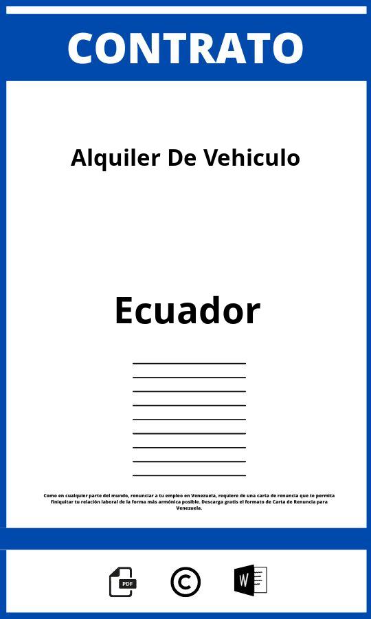 Contrato De Alquiler De Vehiculo