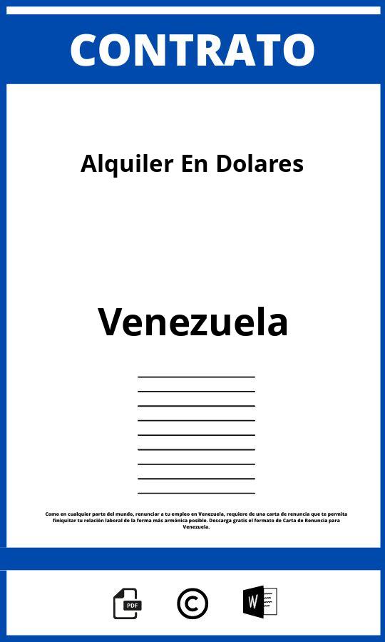 Contrato De Alquiler En Dolares En Venezuela