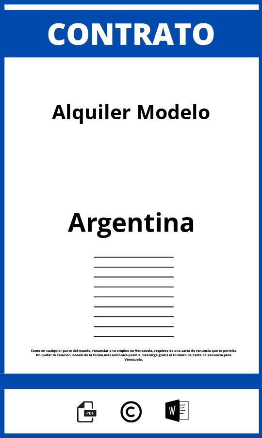 Contrato De Alquiler Modelo