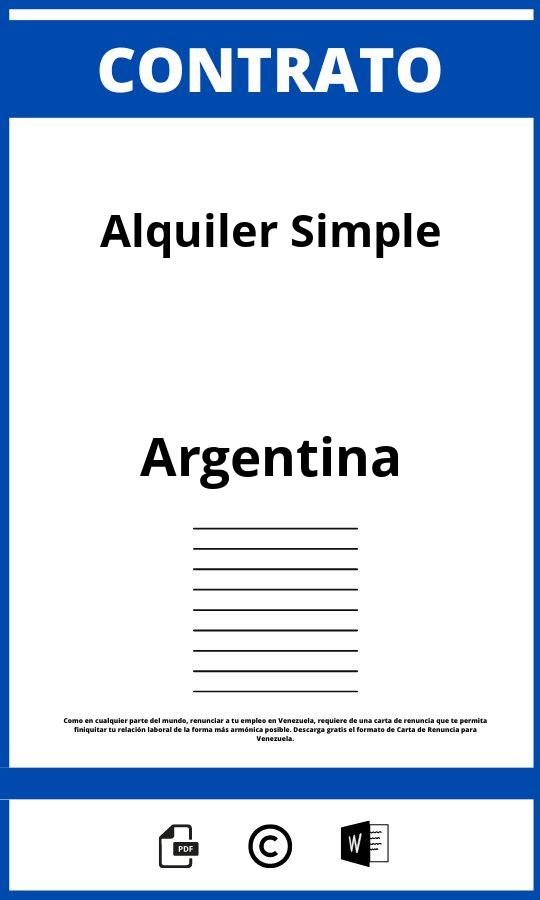 Contrato De Alquiler Simple En Word