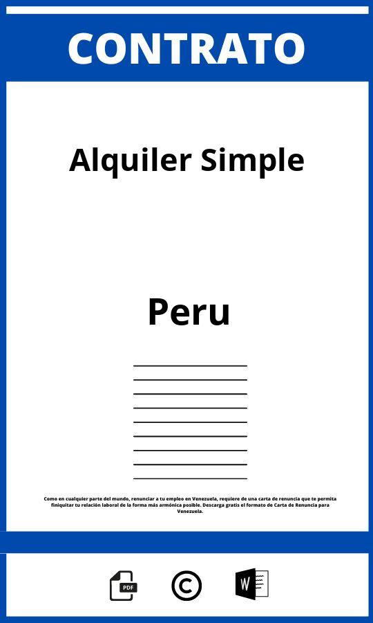 Contrato De Alquiler Simple