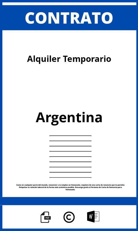 Contrato De Alquiler Temporario