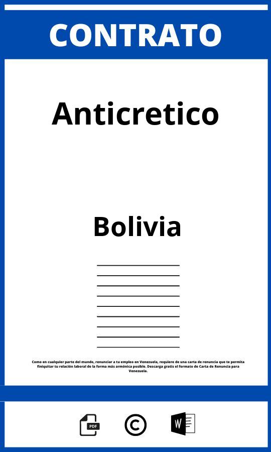 Contrato De Anticretico Bolivia