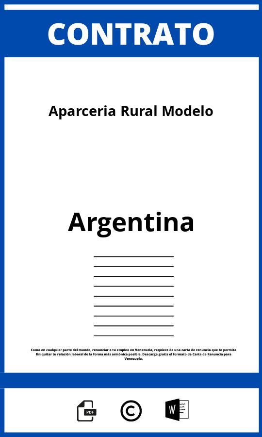 Contrato De Aparceria Rural Modelo