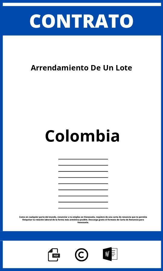 Contrato De Arrendamiento De Un Lote Colombia 2024 4753