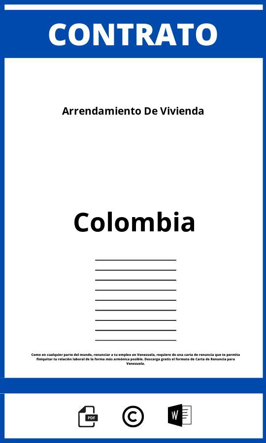 Contrato De Arrendamiento De Vivienda Colombia