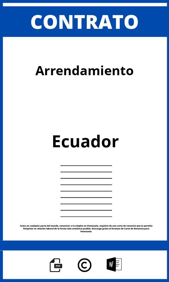 Contrato De Arrendamiento Ecuador