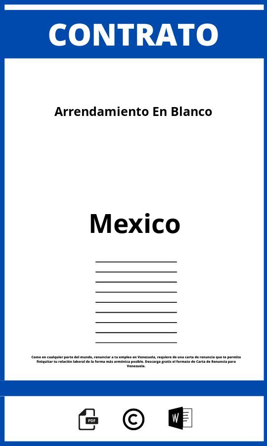 Contrato De Arrendamiento En Blanco