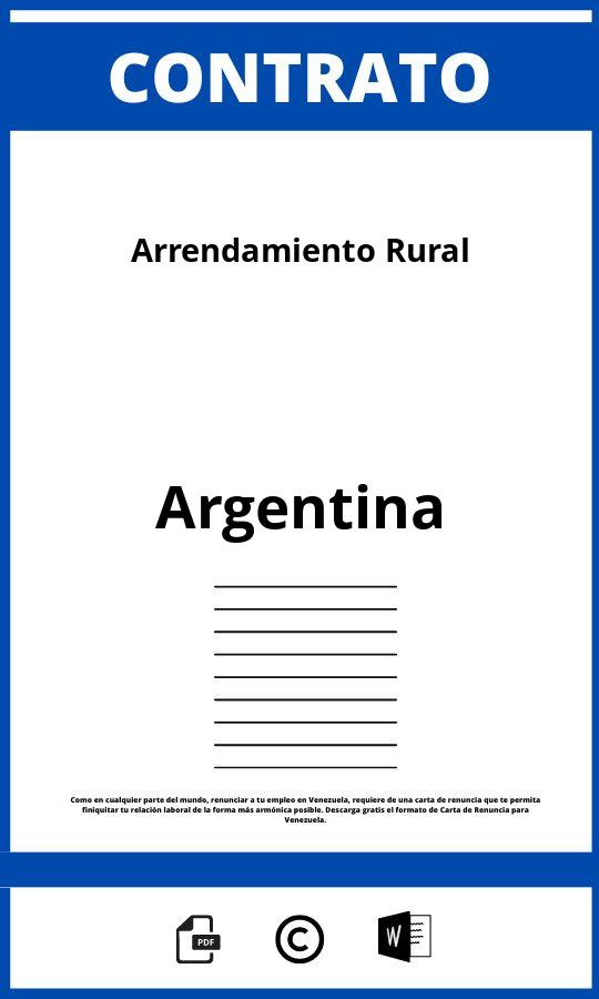 Contrato De Arrendamiento Rural Argentina