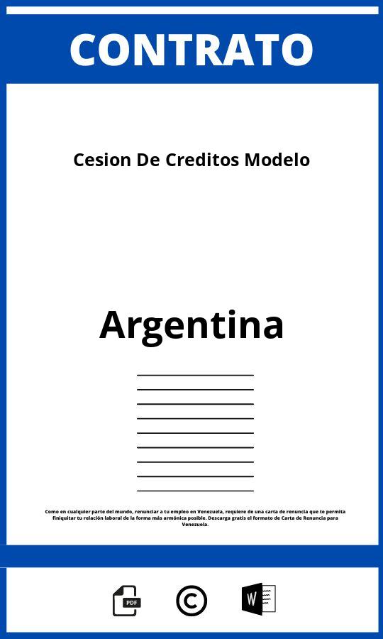 Contrato De Cesion De Creditos Modelo Argentina