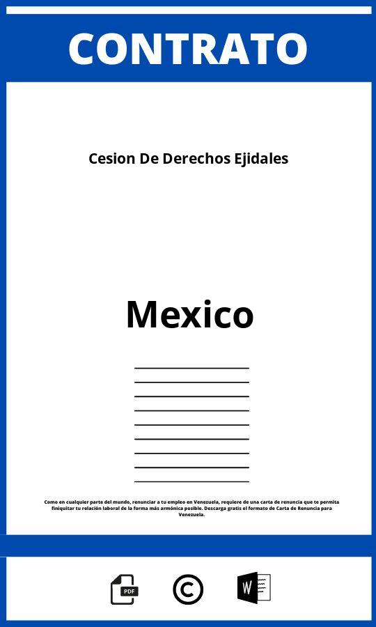 Contrato De Cesión De Derechos Ejidales Pdf