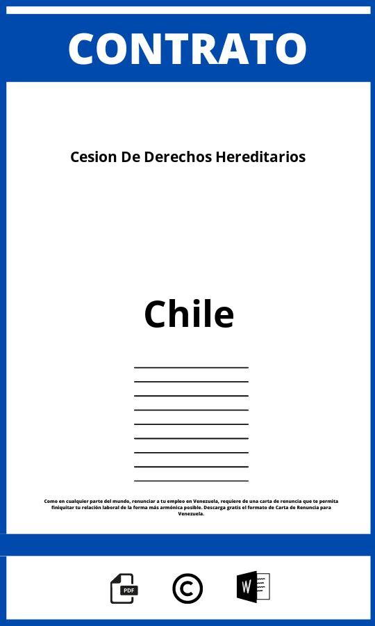 Contrato De Cesion De Derechos Hereditarios Chile