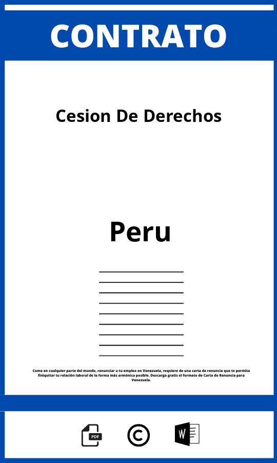 Contrato De Cesión De Derechos Perú