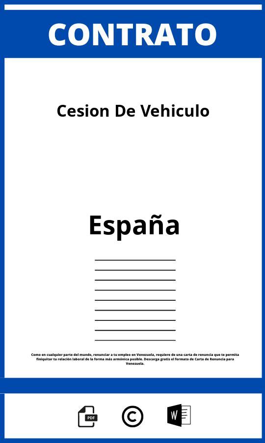 Contrato De Cesion De Vehiculo