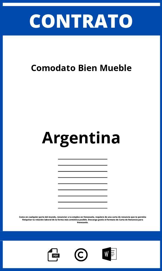 Contrato De Comodato Bien Mueble