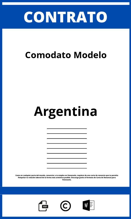 Contrato De Comodato Modelo