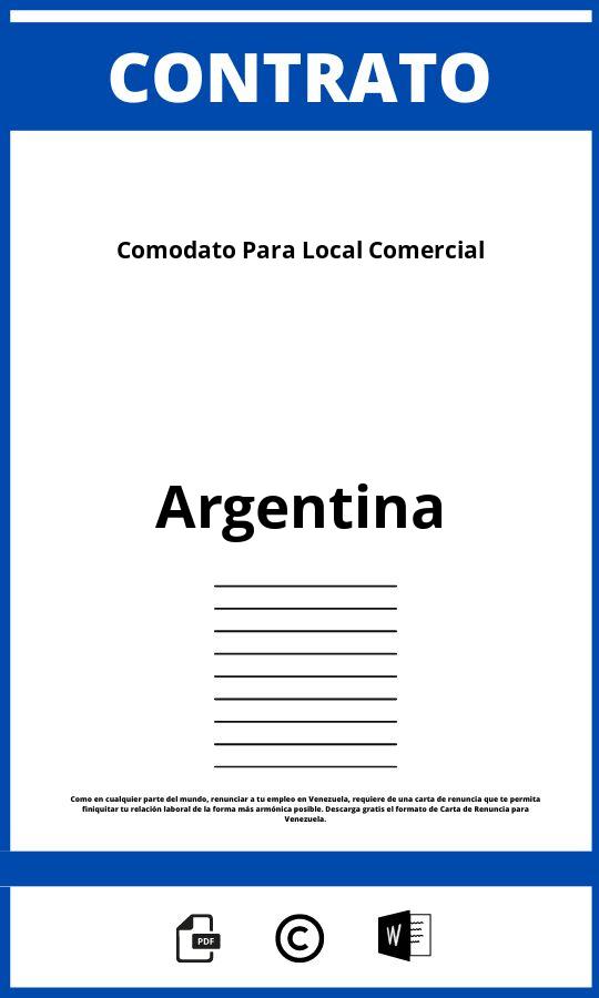 Contrato De Comodato Para Local Comercial En Argentina