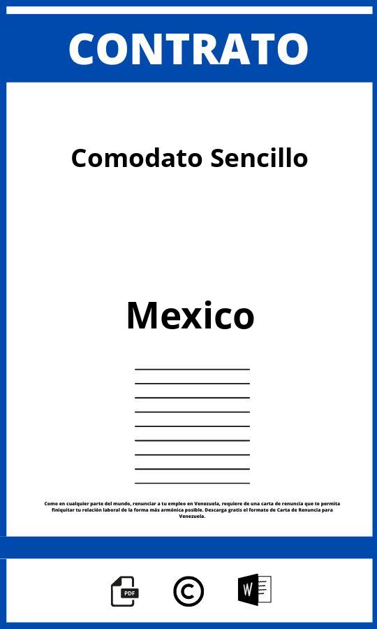 Contrato De Comodato Formato Sencillo