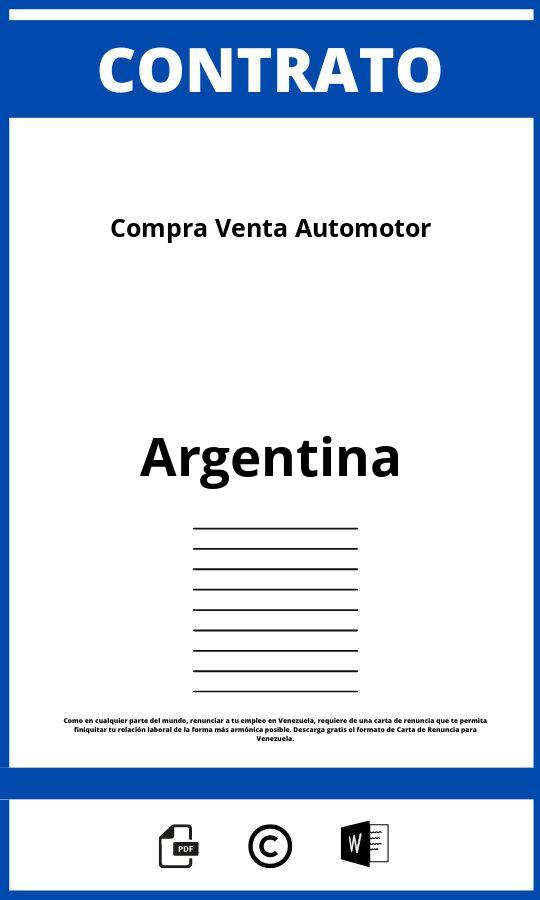 Contrato Compra Venta Automotor