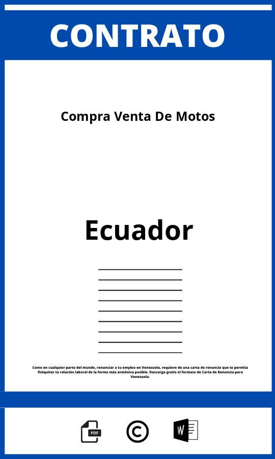 Contrato De Compra Venta De Motos