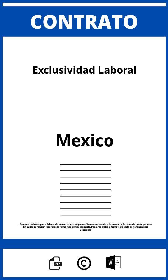 Contrato De Exclusividad Laboral Pdf