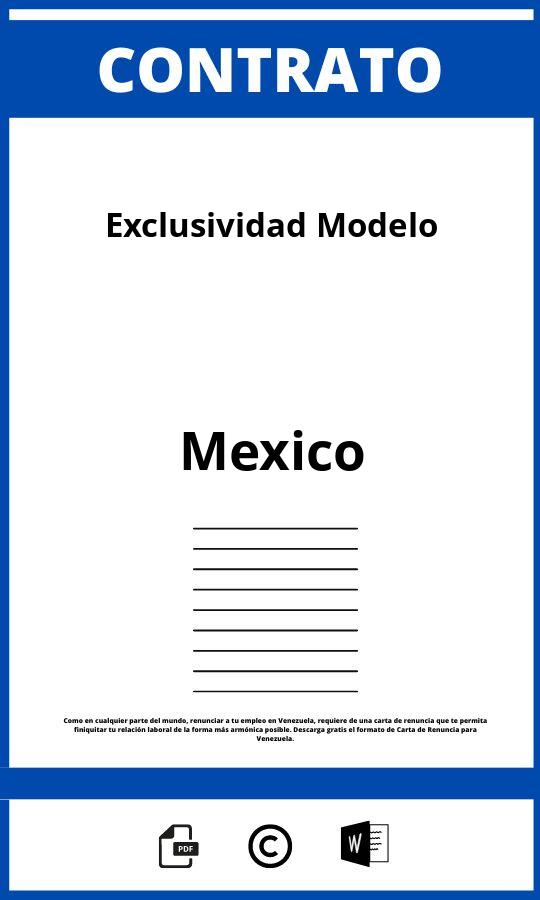 ▷ Contrato De Exclusividad Modelo Word - Mexico 2023