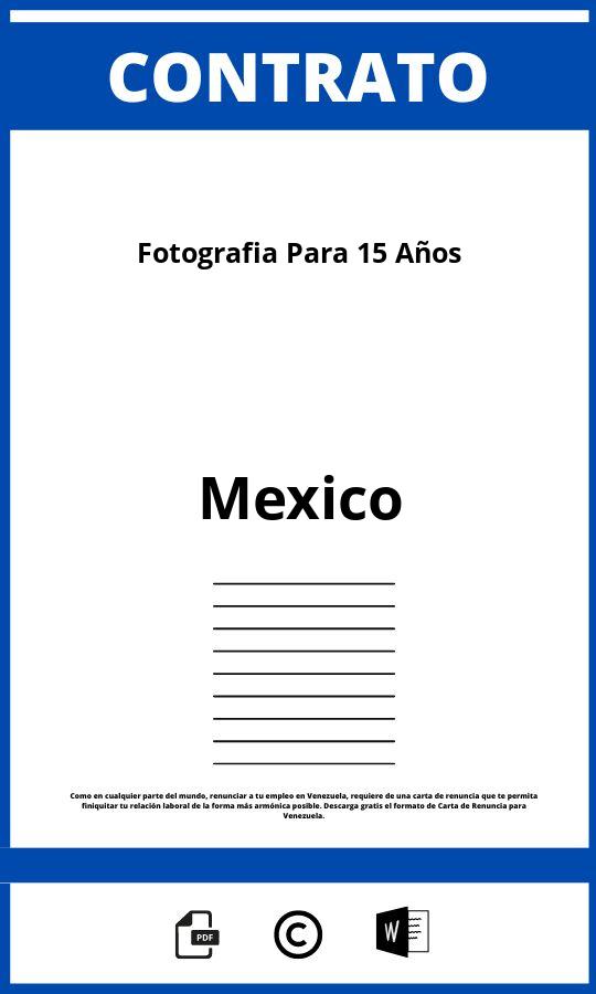 Contrato De Fotografia Para 15 Años