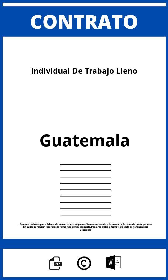 Contrato Individual De Trabajo Lleno Pdf