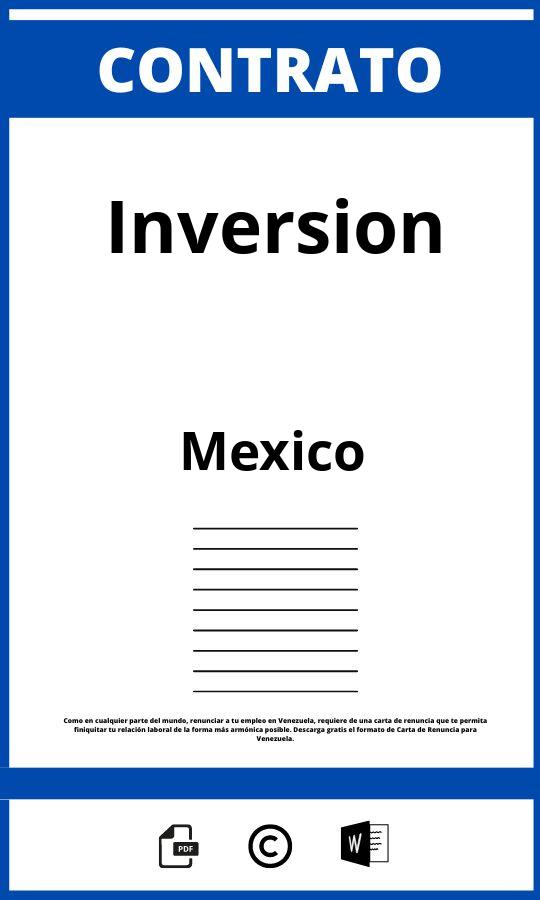 ▷ Contrato De Inversión Word - Mexico 2023