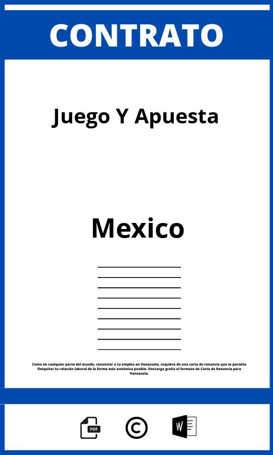 Contrato De Juego Y Apuesta Formato