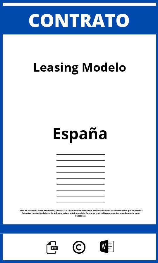 Contrato De Leasing Modelo Pdf