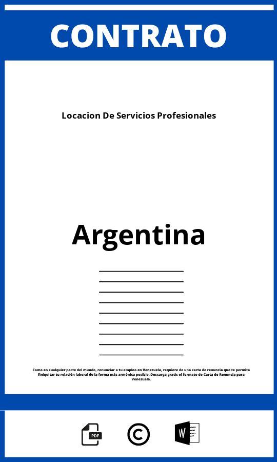 Contrato De Locacion De Servicios Profesionales