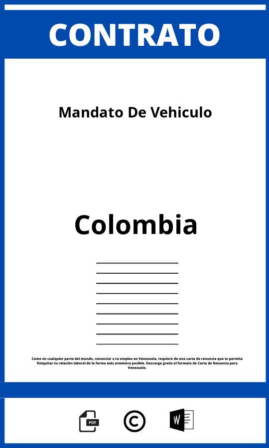 Contrato De Mandato De Vehiculo