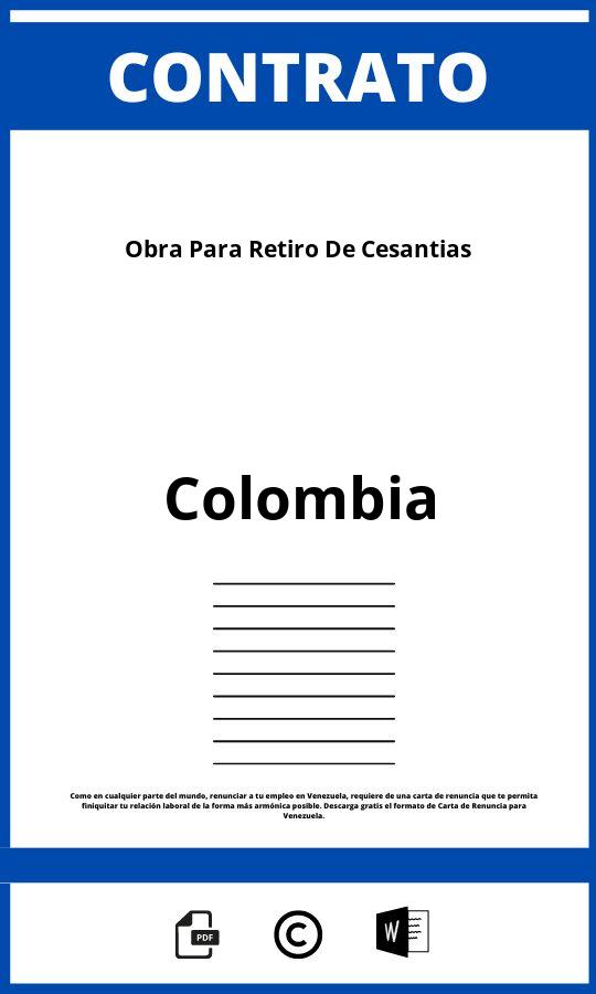 Contrato De Obra Para Retiro De Cesantias