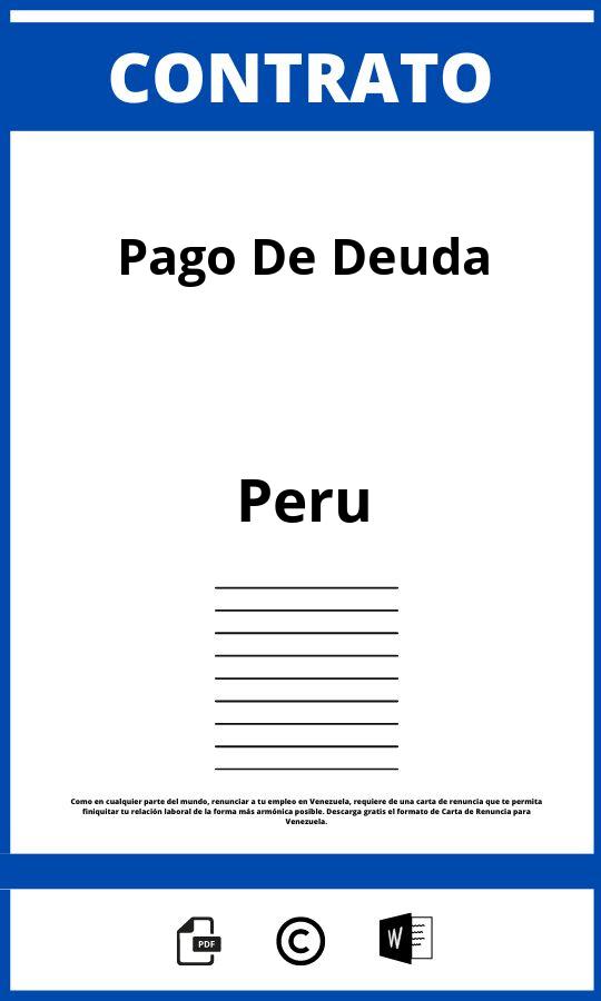 Contrato De Pago De Deuda