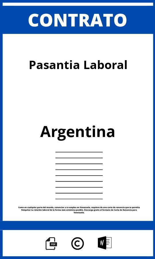 Contrato De Pasantía Laboral Argentina