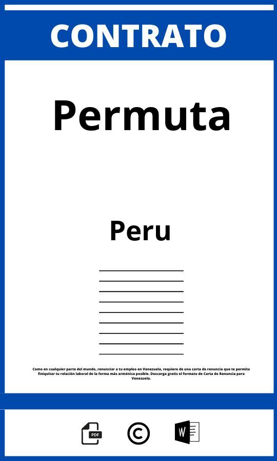 Contrato De Permuta Perú