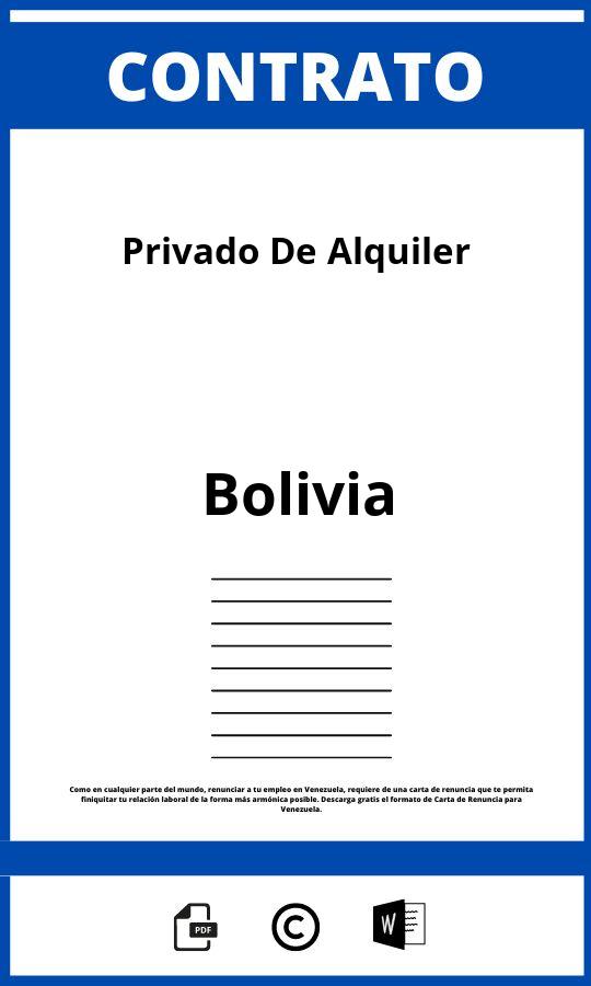 Contrato Privado De Alquiler Bolivia