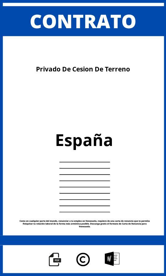 Contrato Privado De Cesion De Terreno