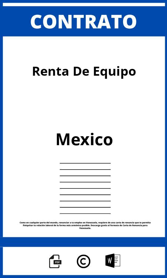 Contrato De Renta De Equipo