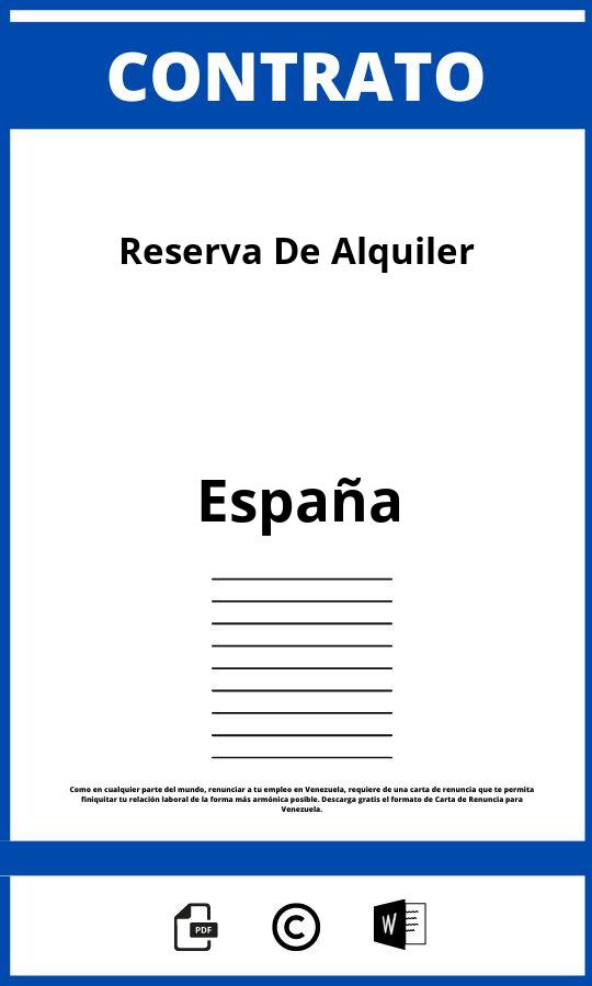 Contrato De Reserva De Alquiler Pdf