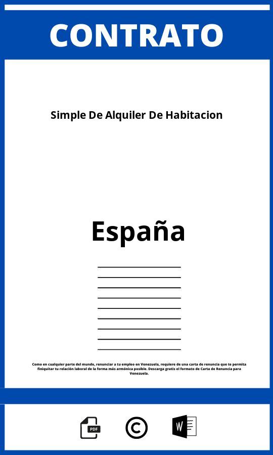 Contrato Simple De Alquiler De Habitacion Pdf