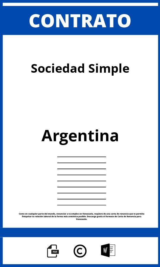 Contrato De Sociedad Simple Argentina